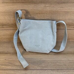 margot Light Gray Suede Mini Crossbody Bag